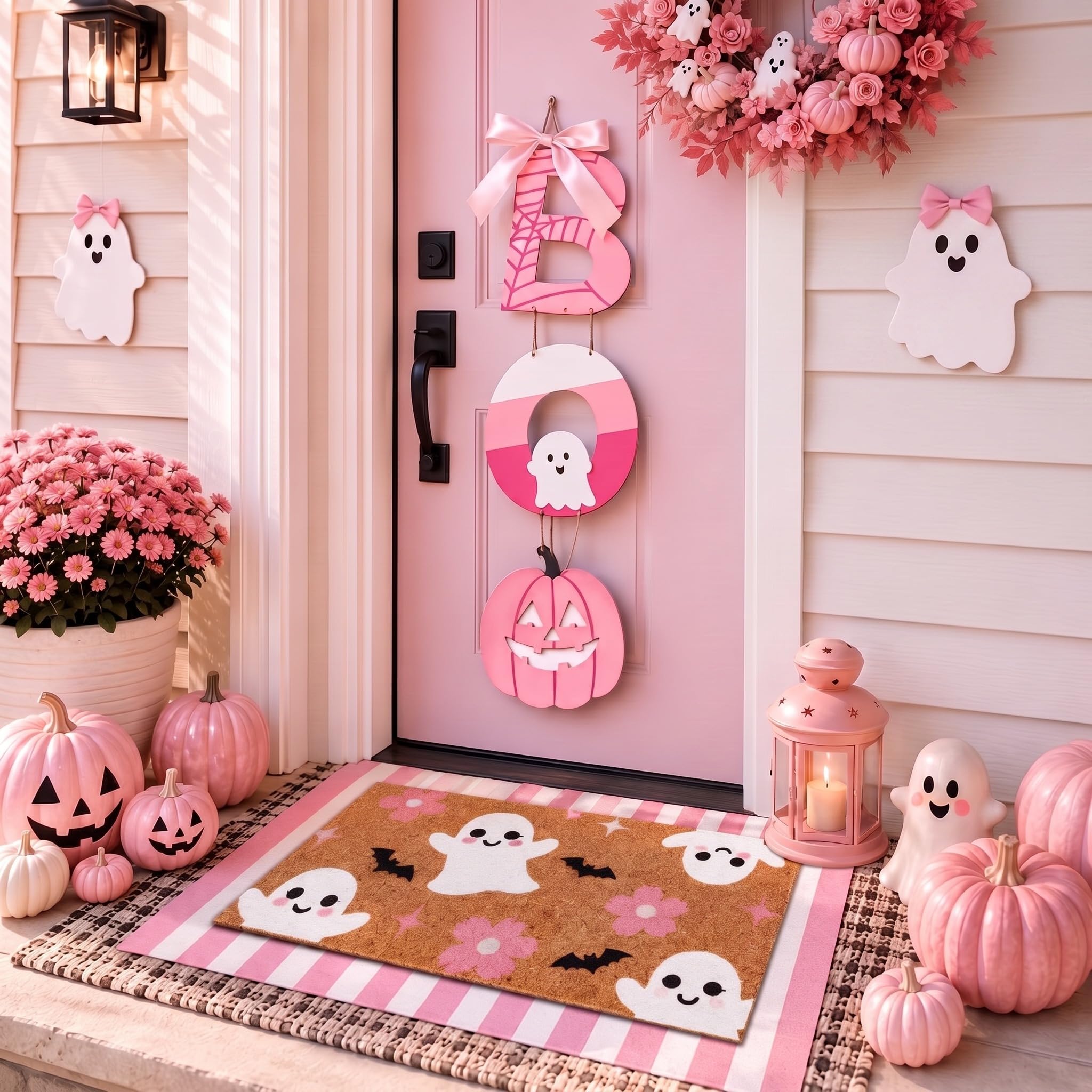 Drydiet Halloween door mat set displayed on a balcony