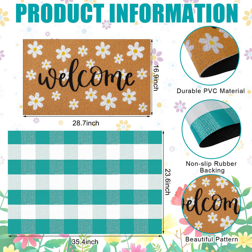 Drydiet Spring Layered Door Mat set displayed together