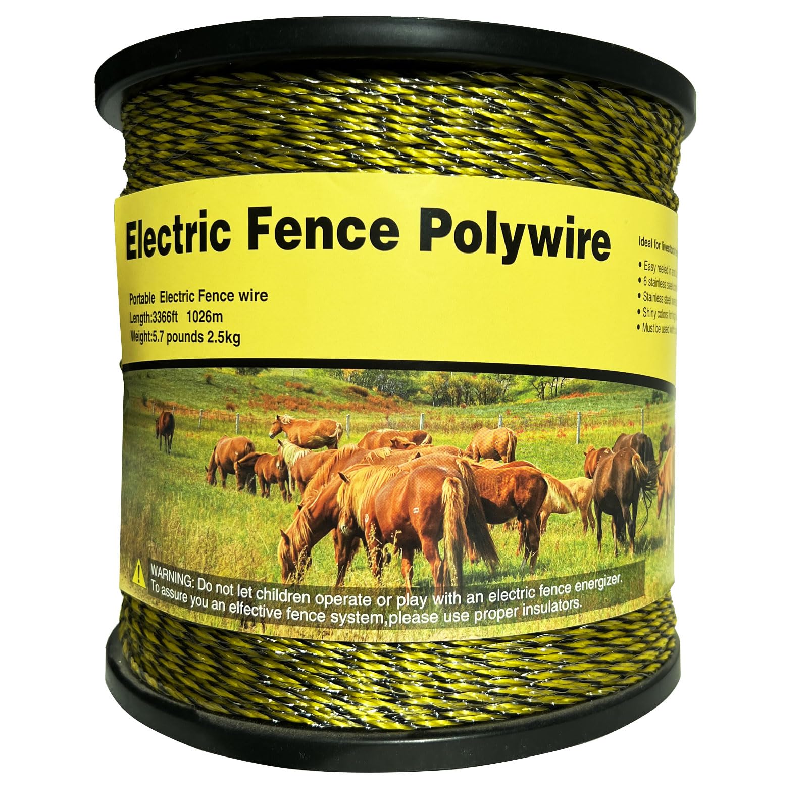 DSZBESTER Electric Fence Polywire spool 3366Ft front view