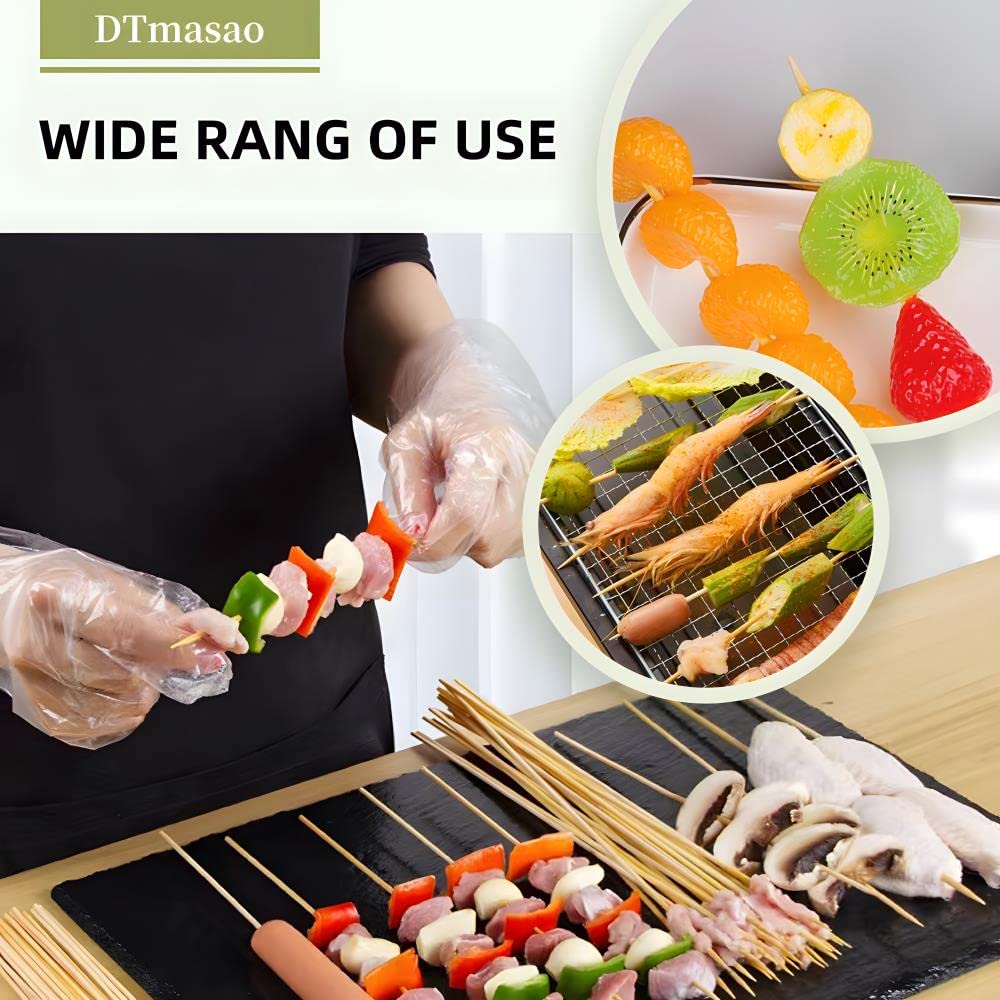 DTmasao bamboo skewers displayed with various appetizers