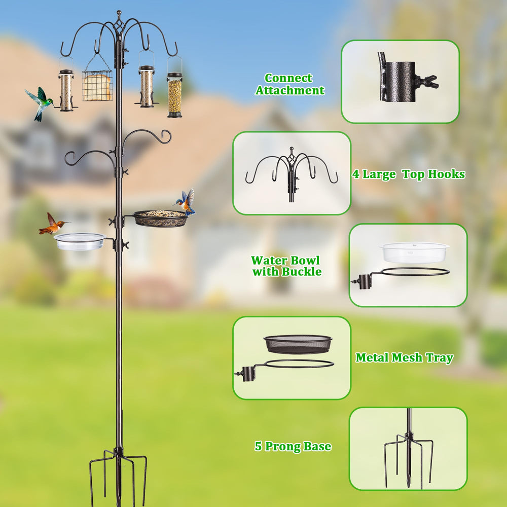 Dual tray system of NestShld bird feeding station for feeding and bathing
