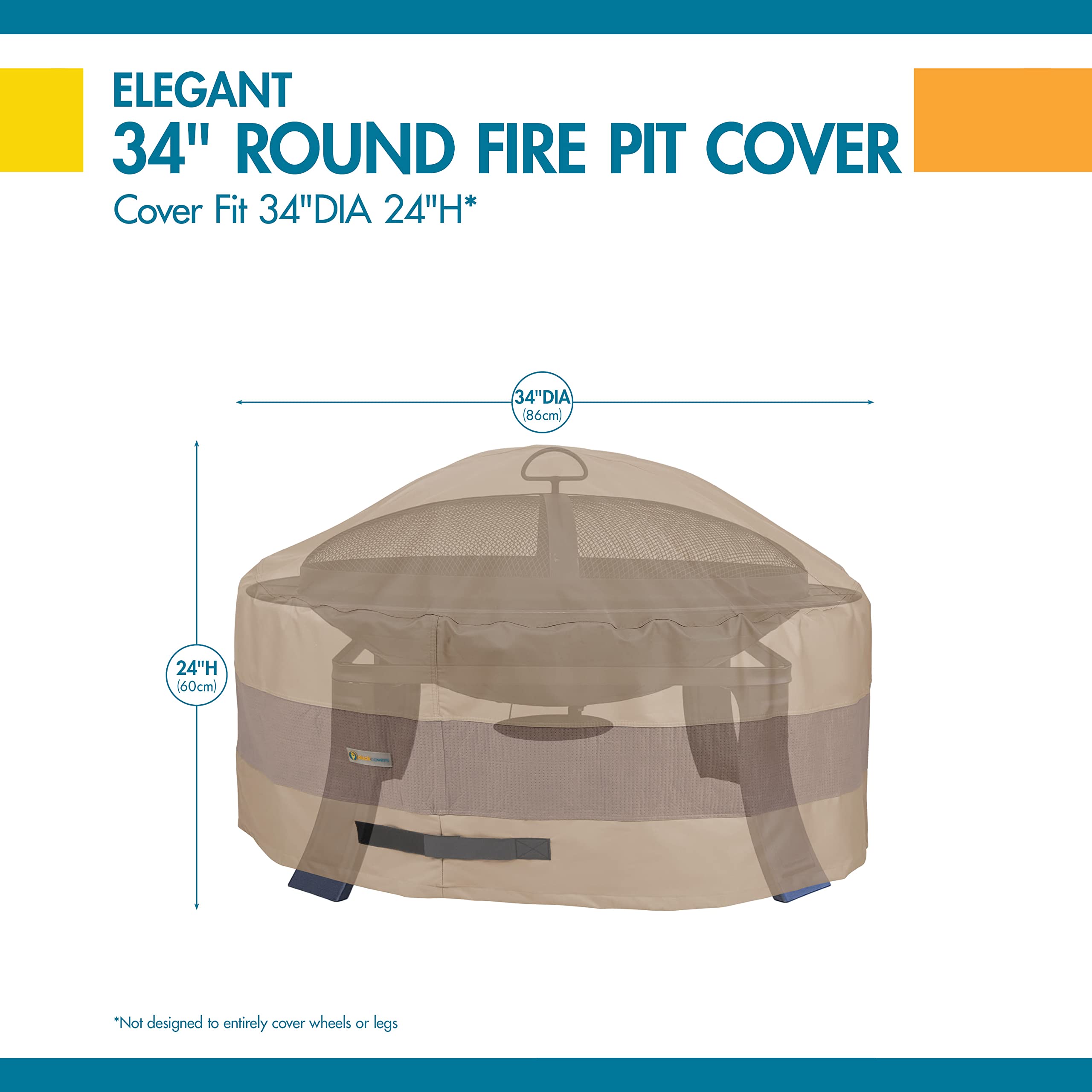 Duck Covers Elegant Waterproof Fire Pit Cover displayed outdoors