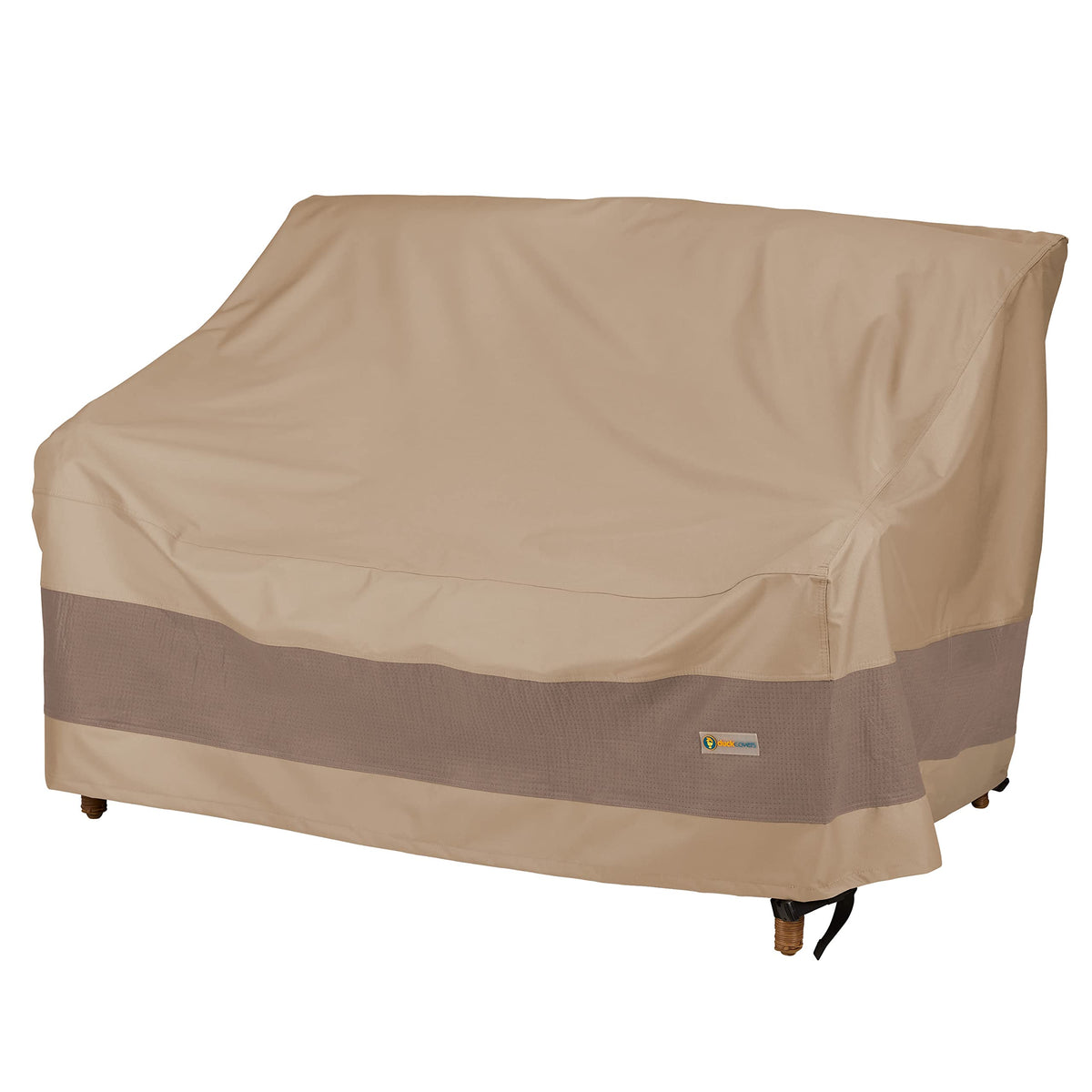 Duck Covers Elegant Waterproof Loveseat Cover front view in Swiss Coffee