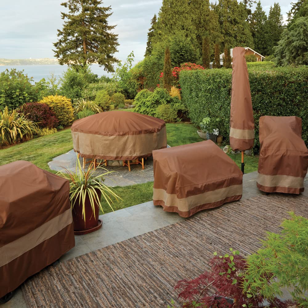 Duck Covers Ultimate Fire Pit Cover displayed in outdoor setting
