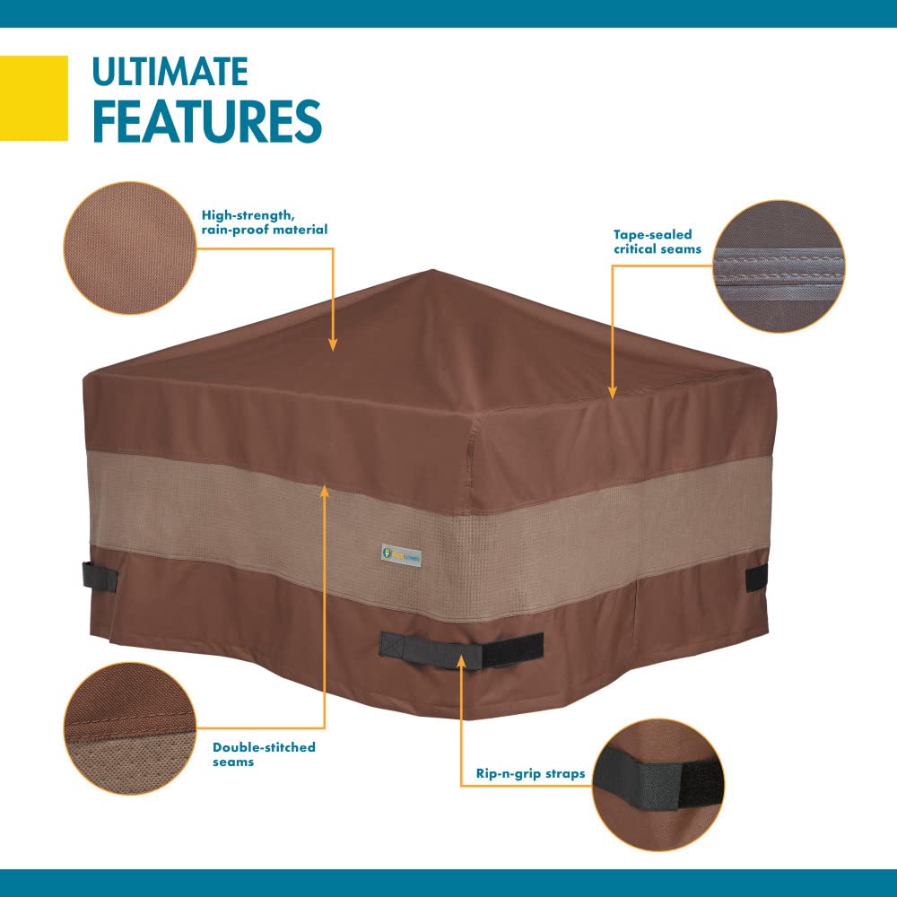 Duck Covers Ultimate Fire Pit Cover in use during rainy weather