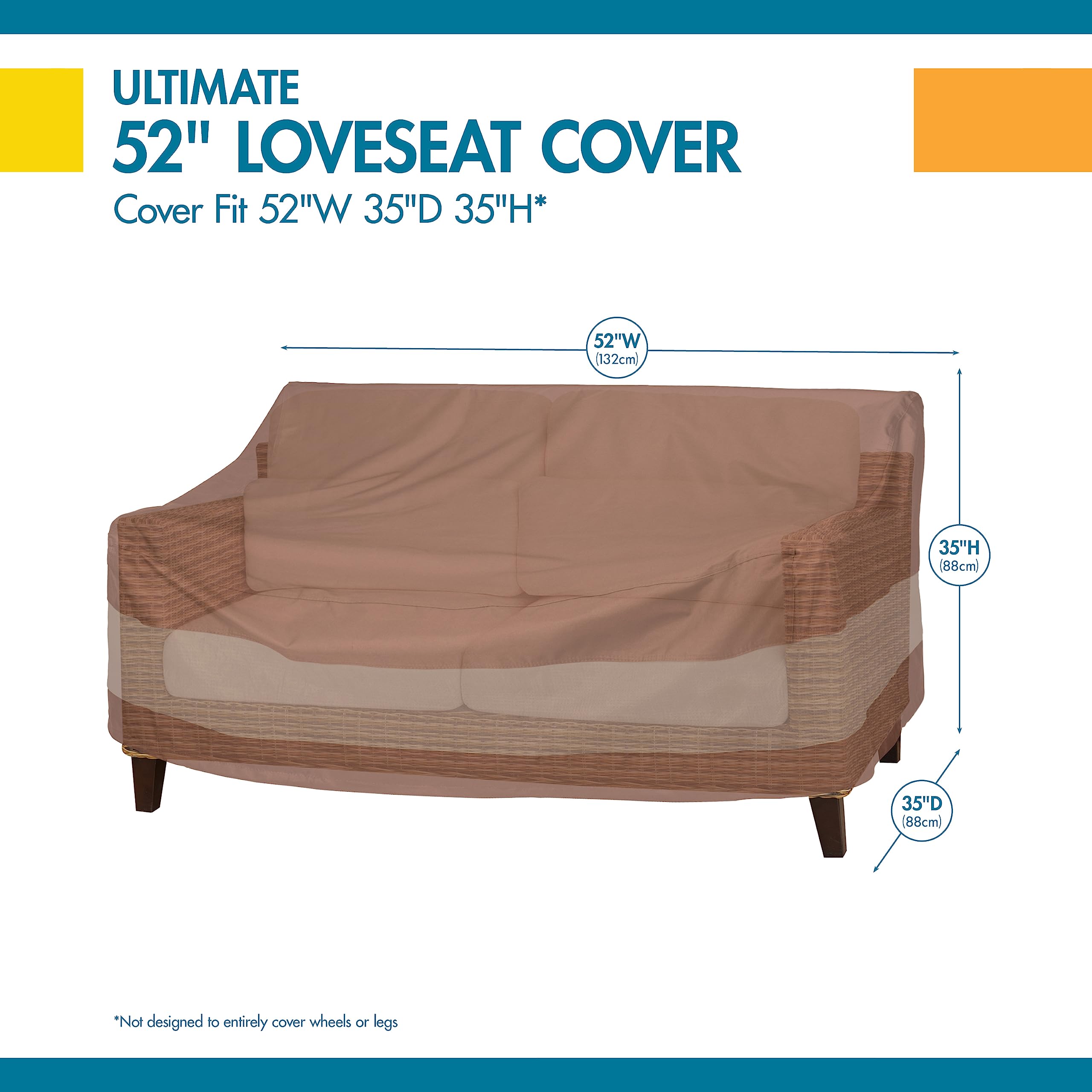 Duck Covers Ultimate Loveseat Cover with click-close straps