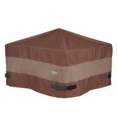 Duck Covers Ultimate Waterproof Fire Pit Cover front view in mocha cappuccino