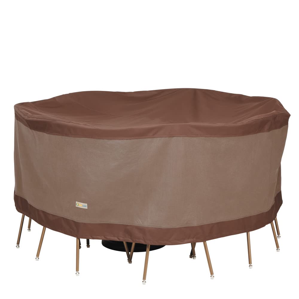 Duck Covers Ultimate Waterproof Table & Chair Set Cover in mocha cappuccino front view