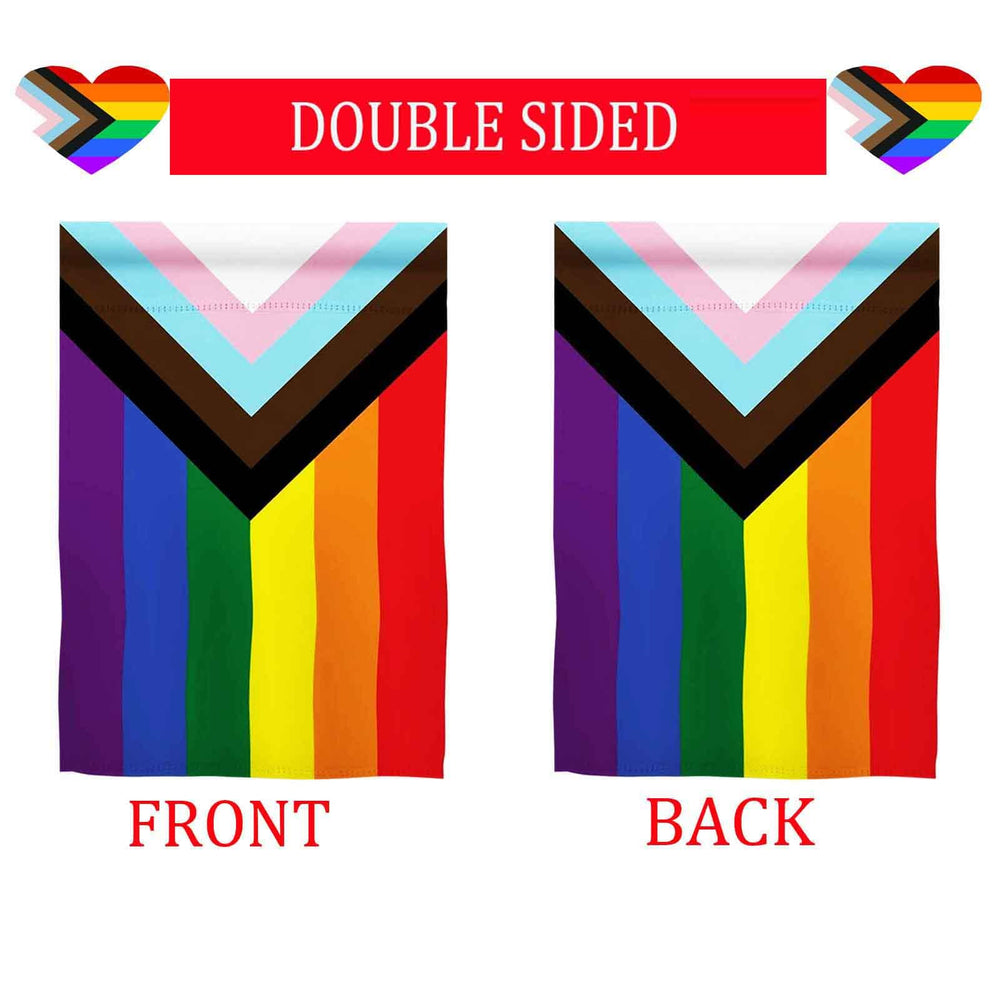ducuh Progress Pride Rainbow Garden Flag packaging