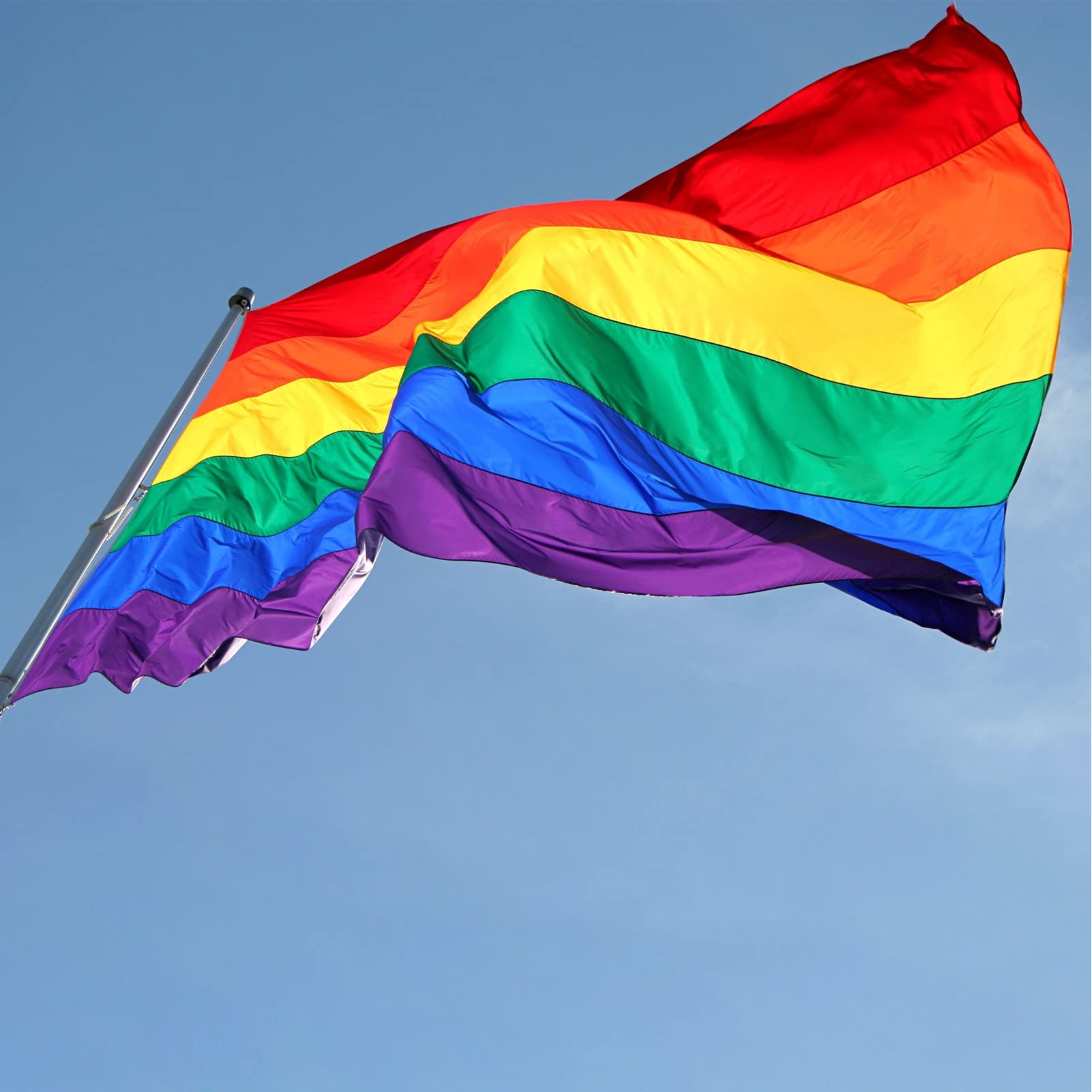 ducuh Rainbow Pride Flag 3x5 folded for storage