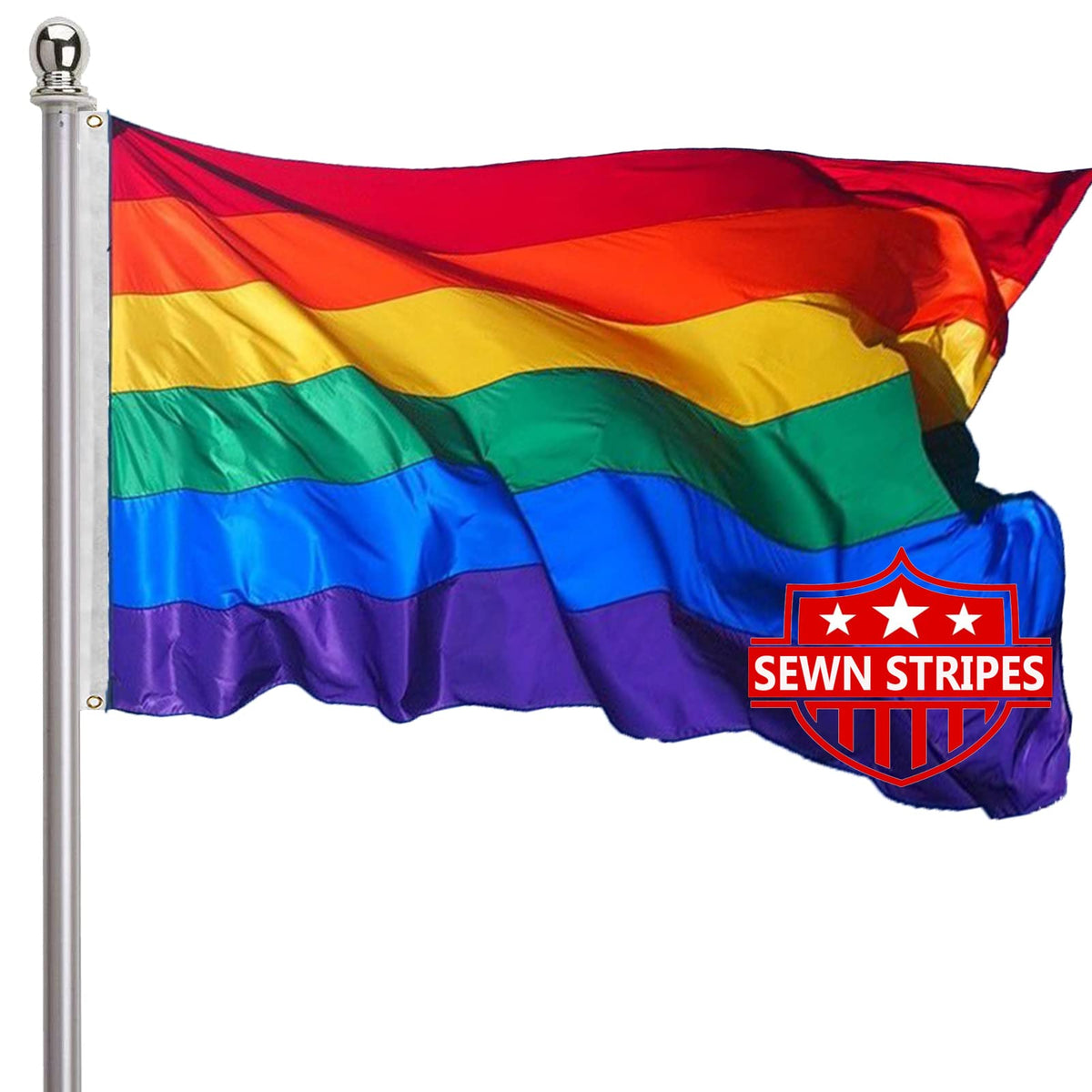 ducuh Rainbow Pride Flag 3x5 front view with vibrant colors