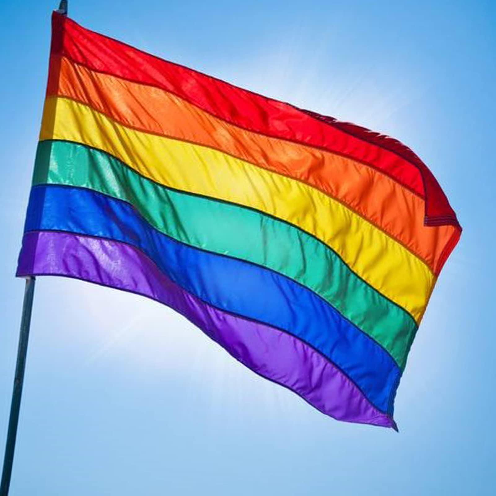 ducuh Rainbow Pride Flag with bright colors in natural light