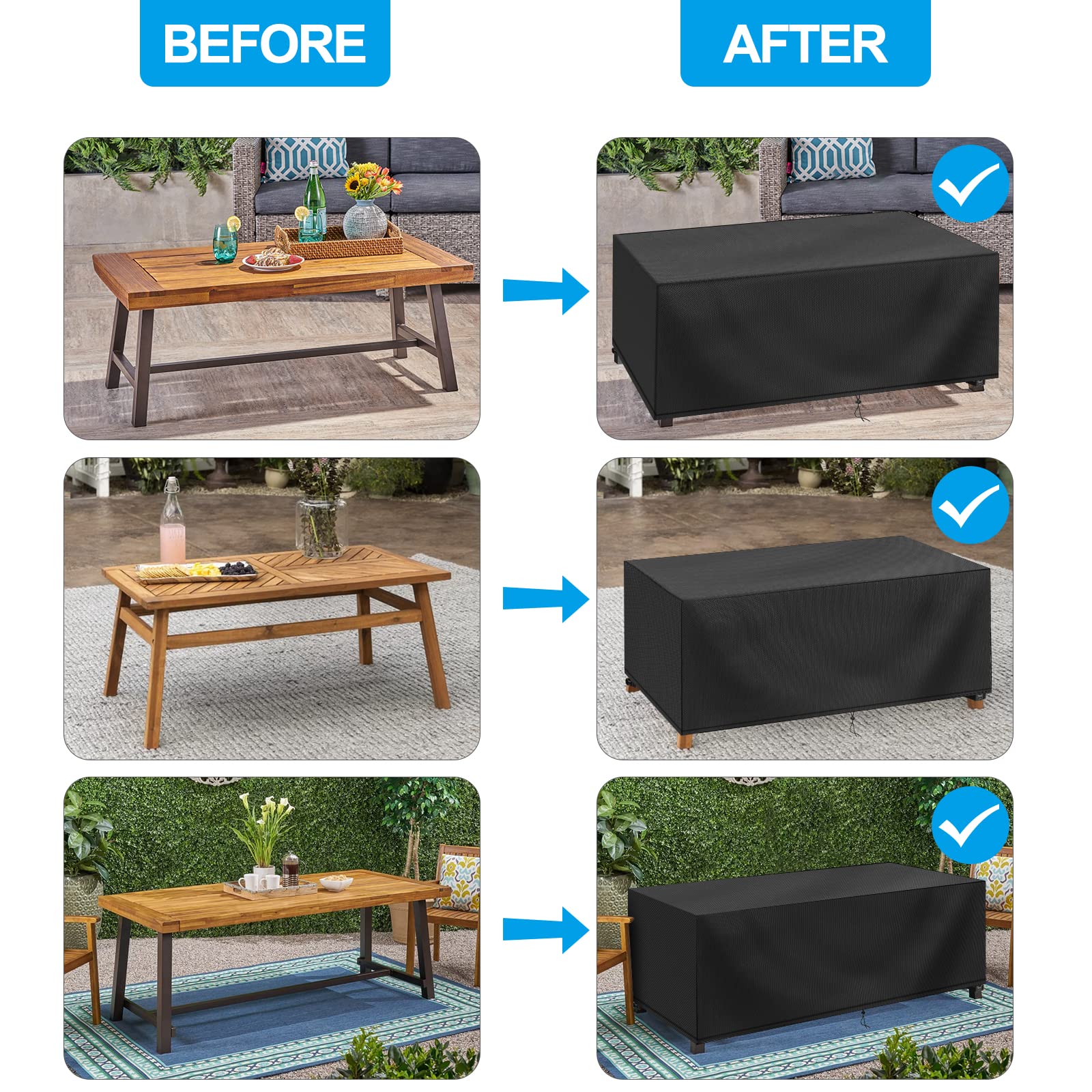 DUDSOEHO coffee table cover protecting furniture outdoors