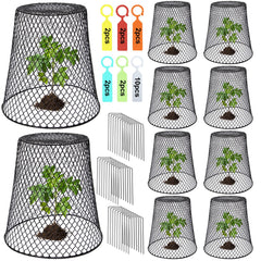 Dukelai 10 pcs chicken wire cloche plant covers, black, 9×9 inches