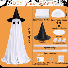DULEFUN light-up ghost decorations illuminated at night