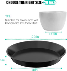 DUNPUTE 20 Inch Plant Saucer black side view