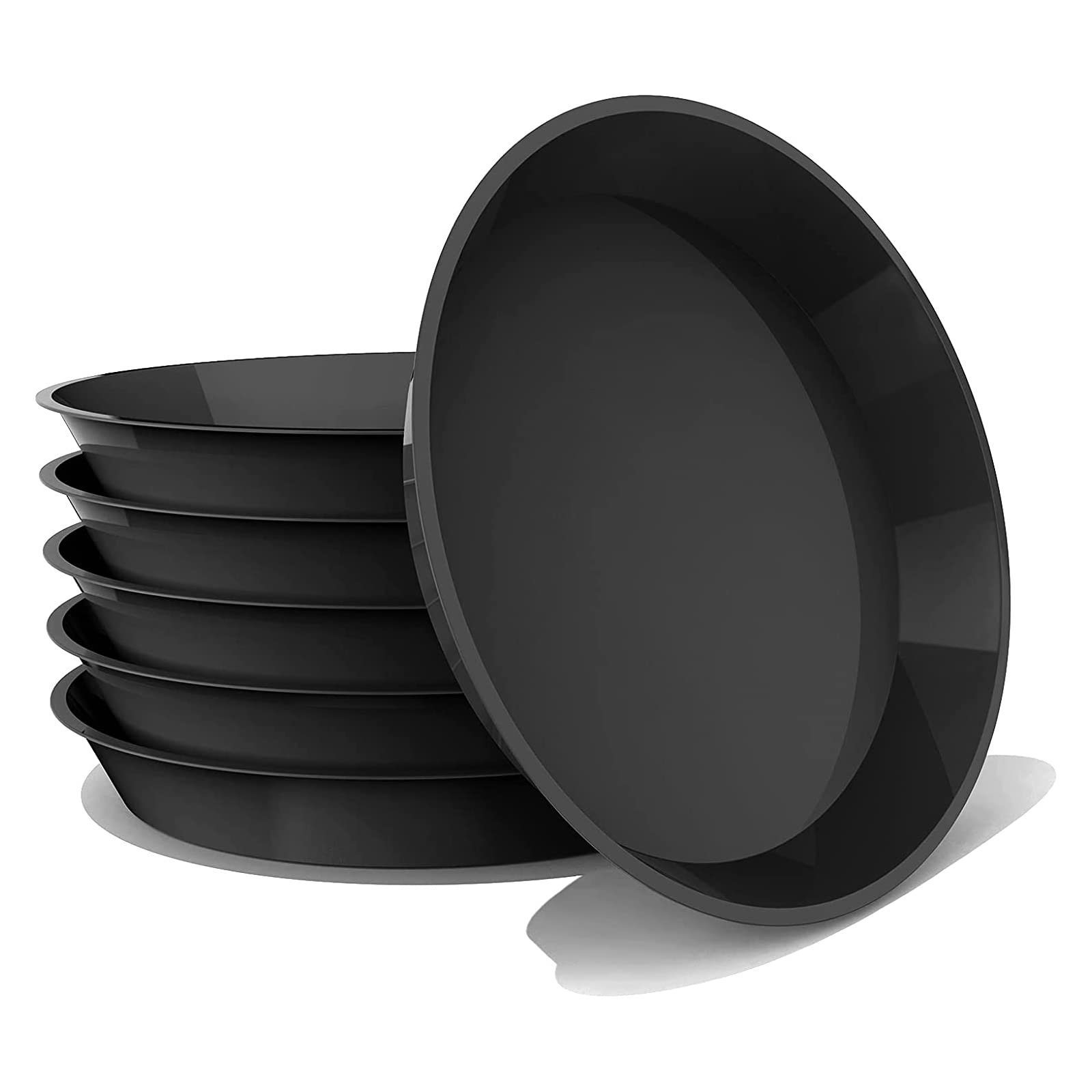 DUNPUTE 22 Inch black plant saucer front view
