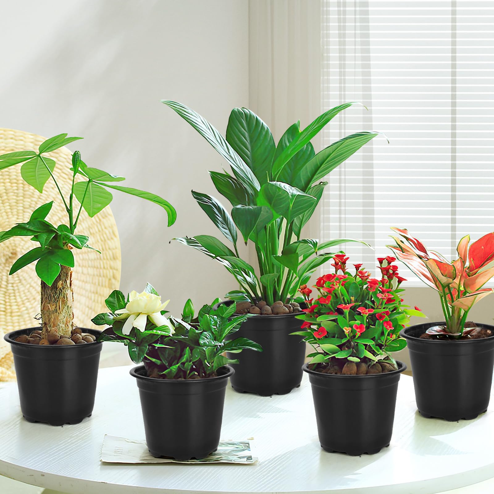 DUNPUTE nursery pots displayed in a garden