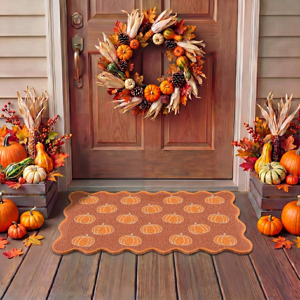 Dunzy Fall Doormat displayed on porch