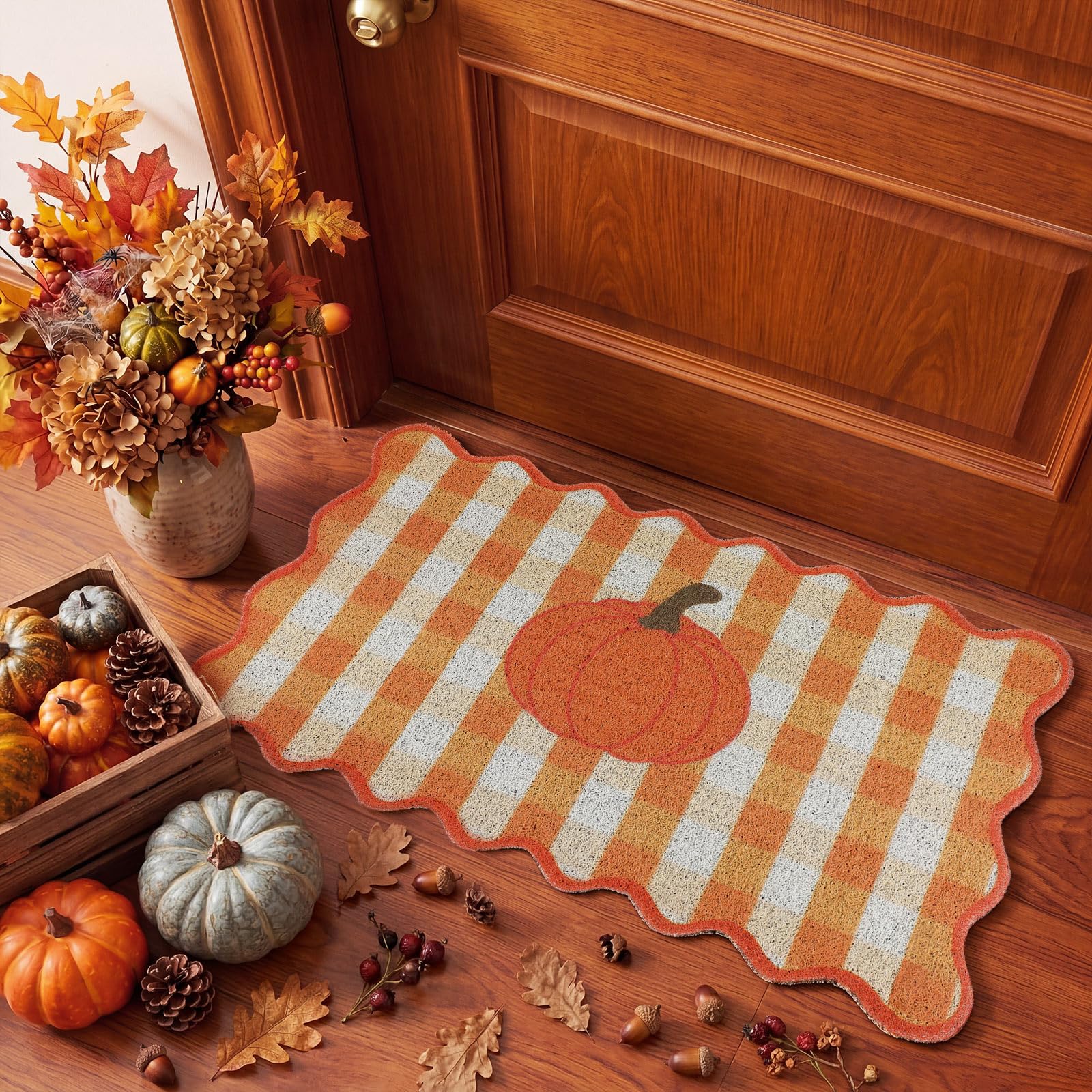 Dunzy Fall Doormat measuring 16.5x29 inches