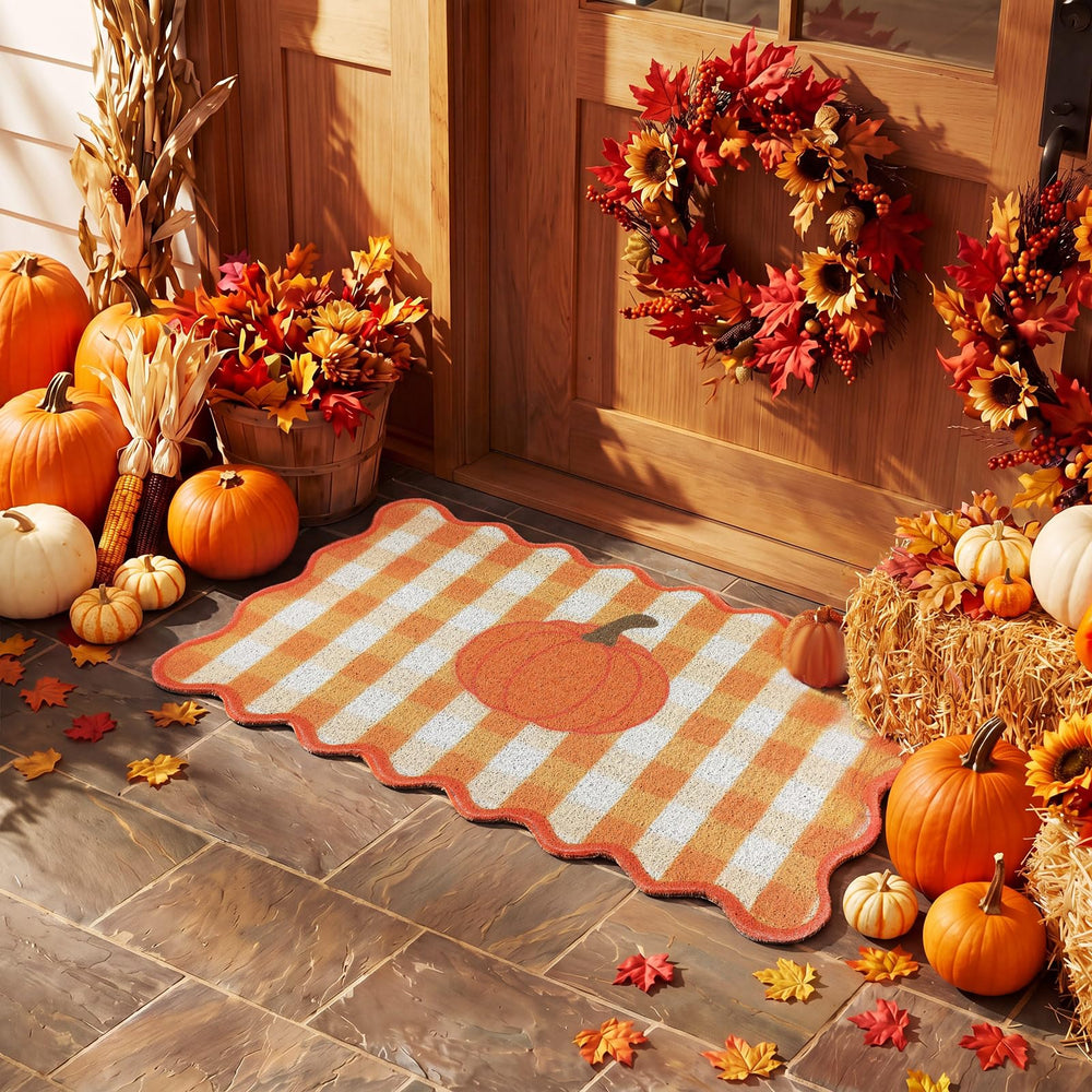 Dunzy Fall Doormat with autumn leaves decoration