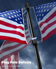 DUPKEV flag pole set with stainless steel carabiners