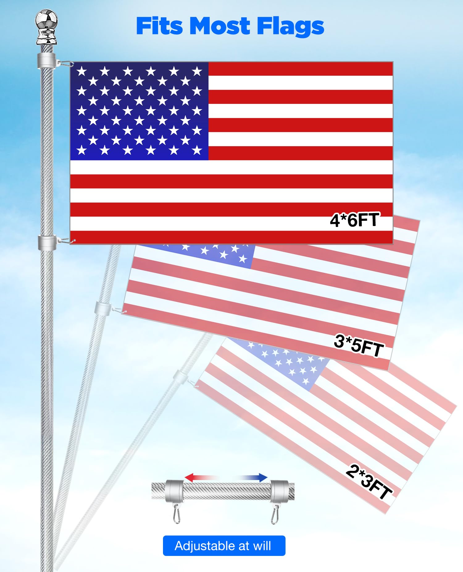 DUPKEV flag pole with attached flag