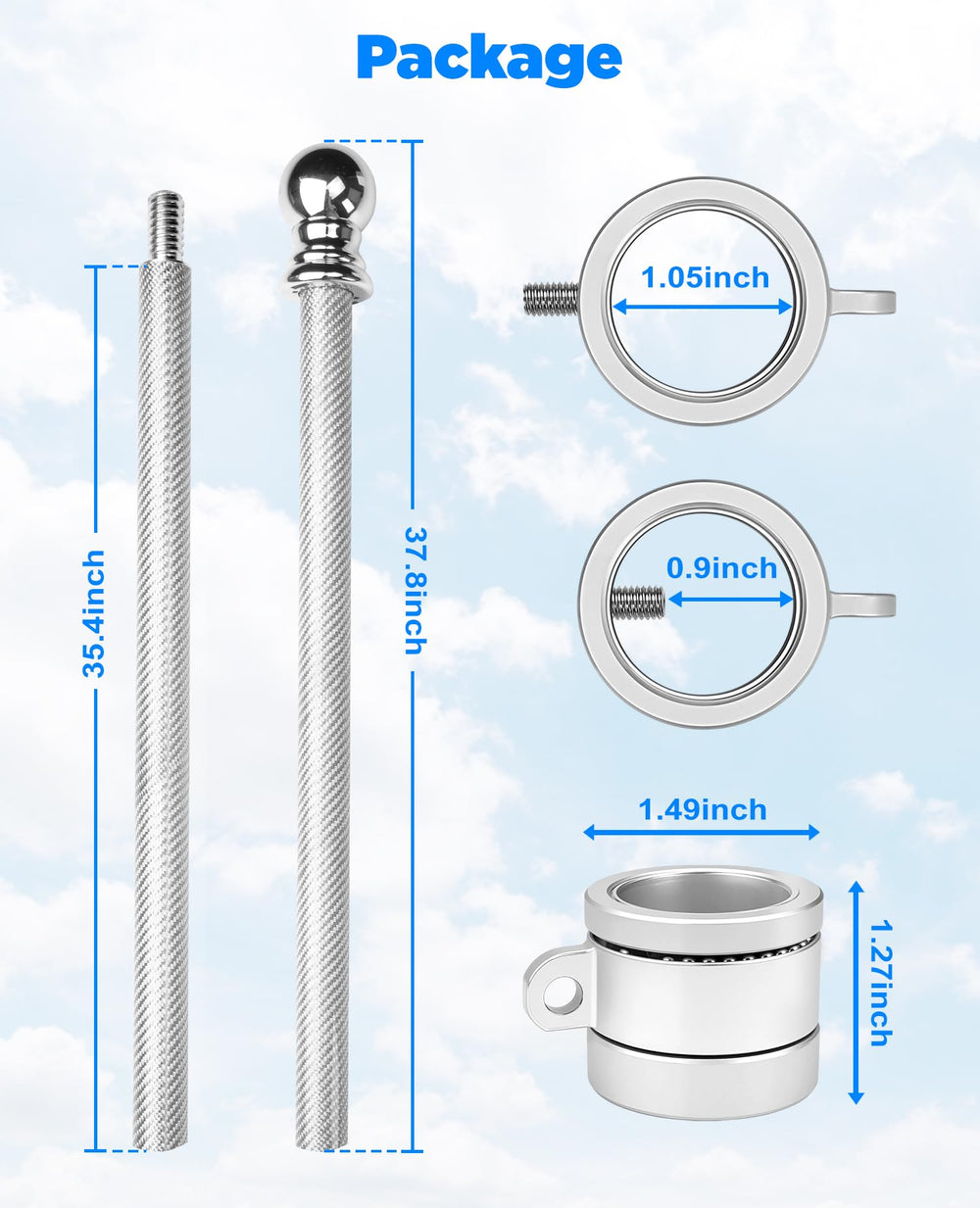 DUPKEV flag pole with tools for assembly