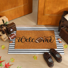 Duraaamo black and white checkered rug front view