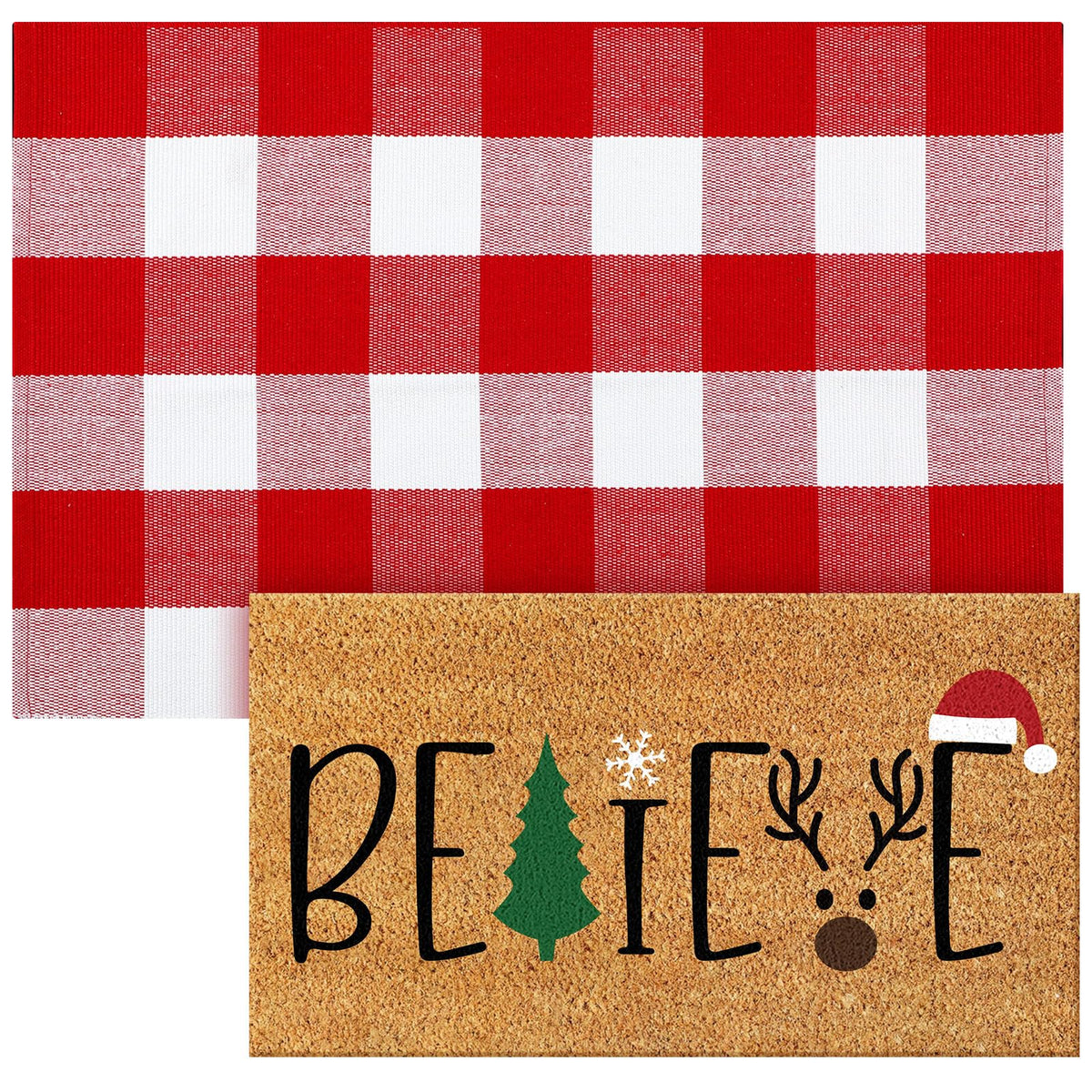 Duraaamo Christmas Doormat featuring festive patterns