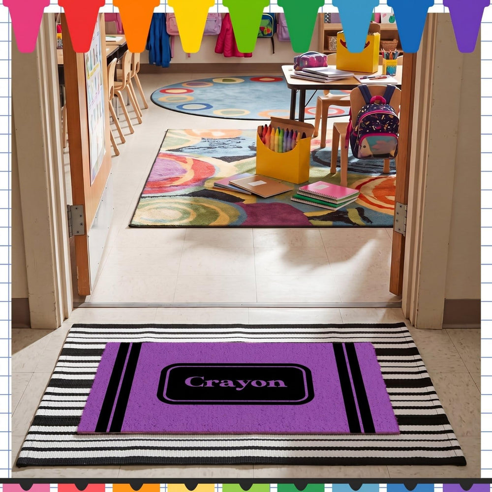 Duraaamo Crayon Doormat placed at an entryway