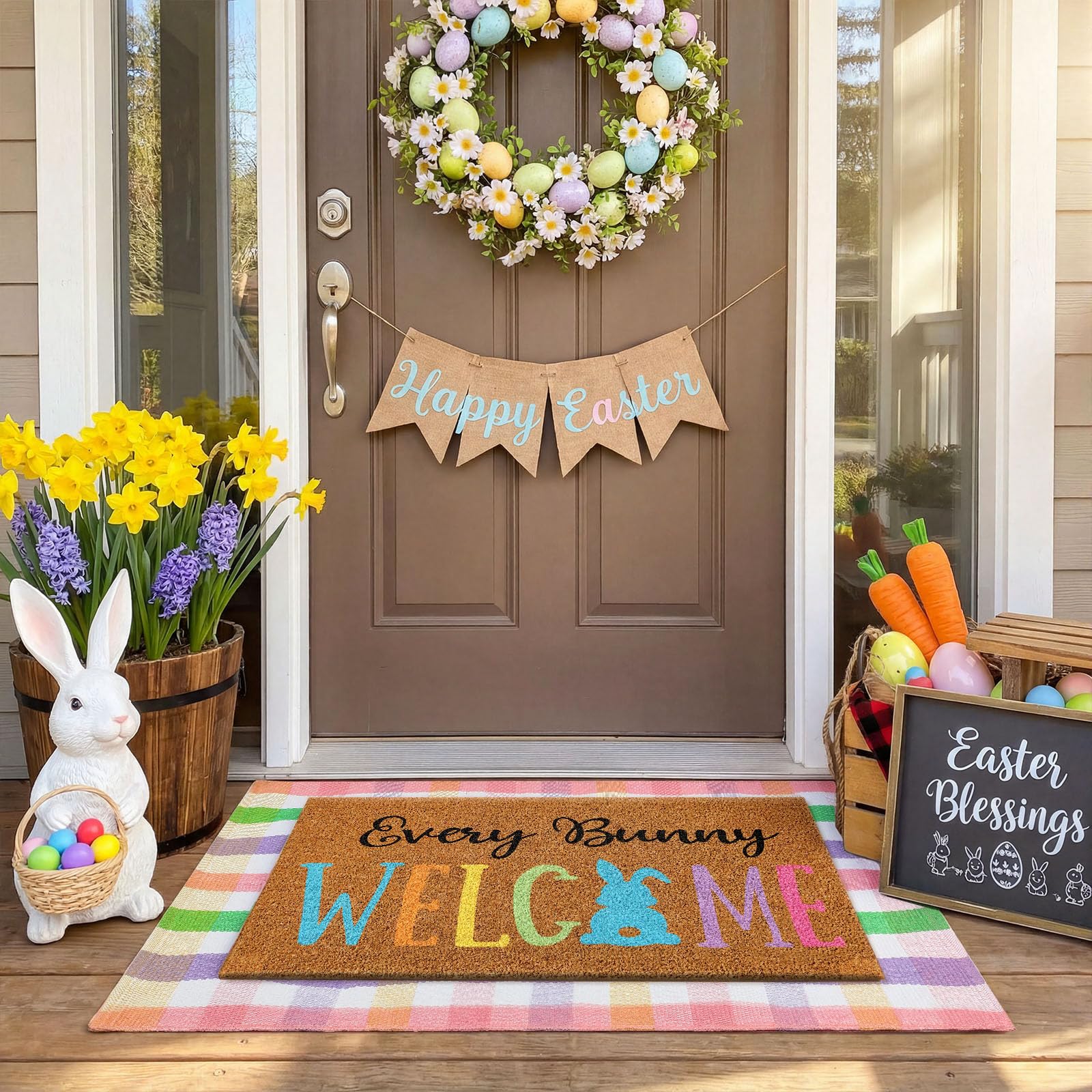 Duraaamo doormat and plaid rug in kitchen