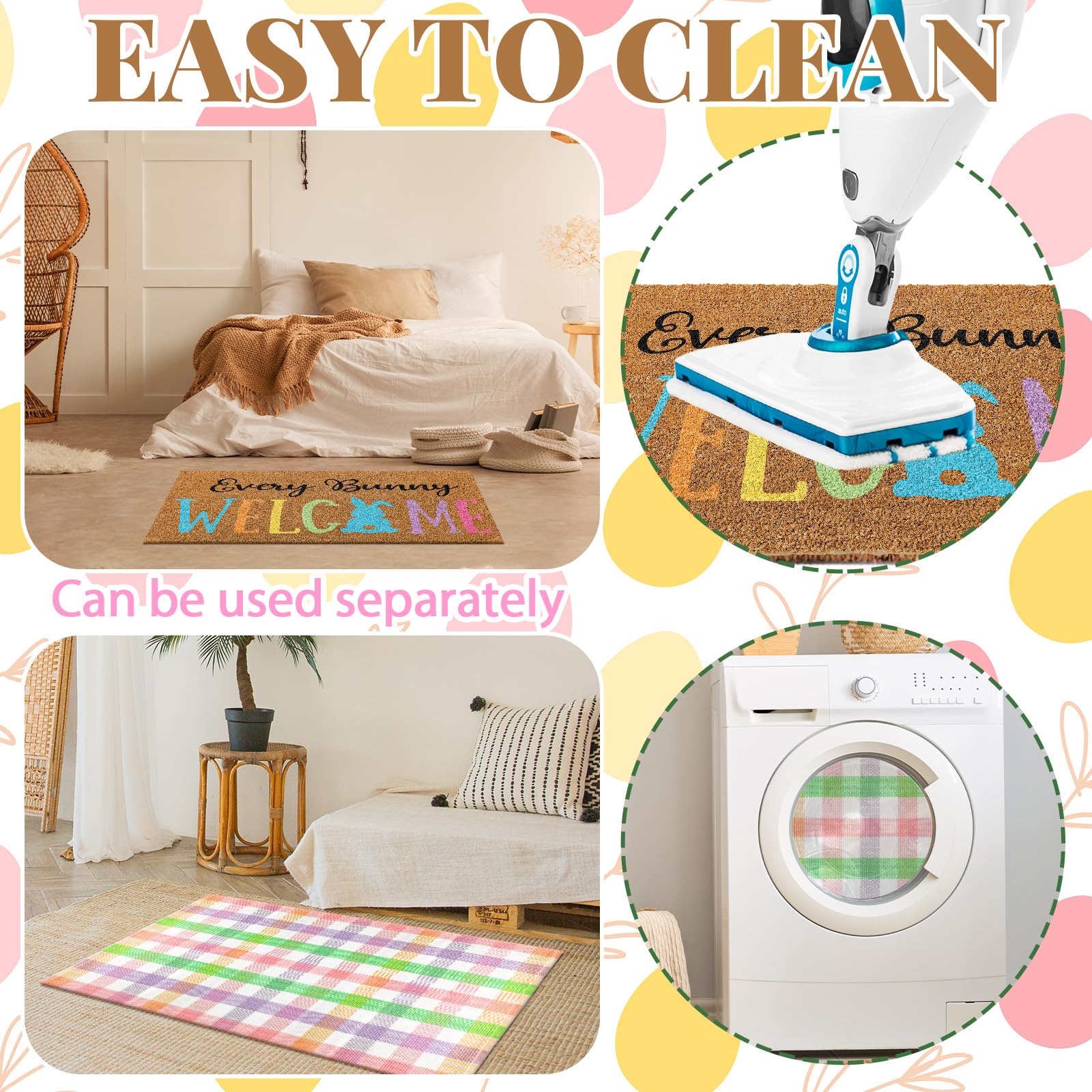 Duraaamo Easter mat set with flowers