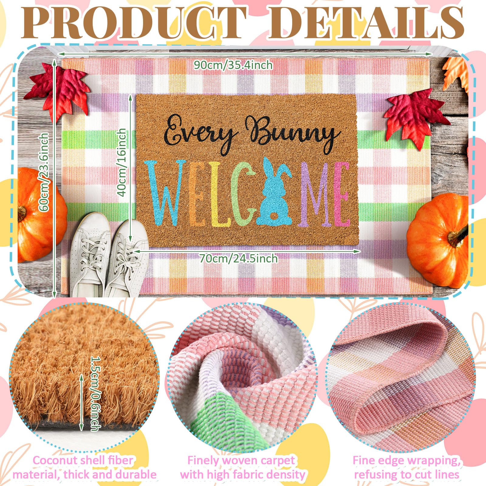 Duraaamo Easter mats set on front porch