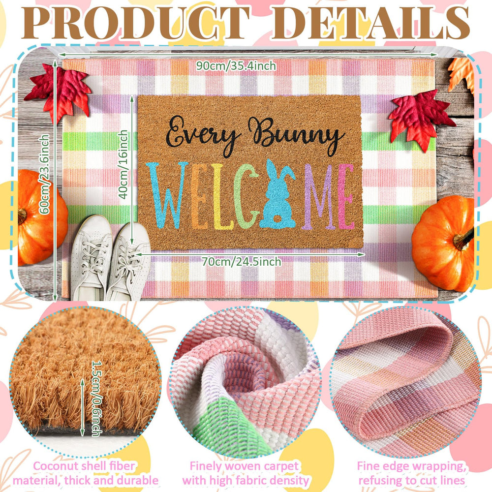 Duraaamo Easter mats set on front porch