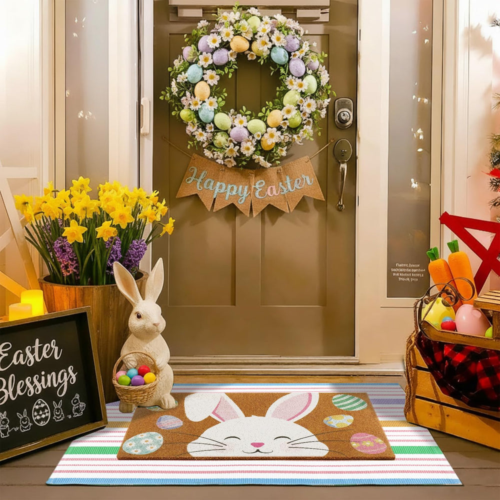 Duraaamo Easter rug featuring vibrant bunny designs