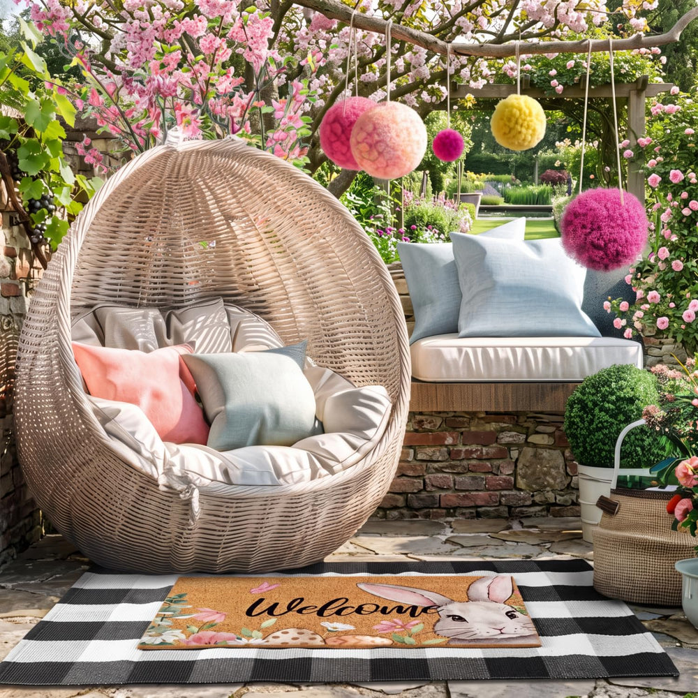 Duraaamo Easter rug set displayed together on porch