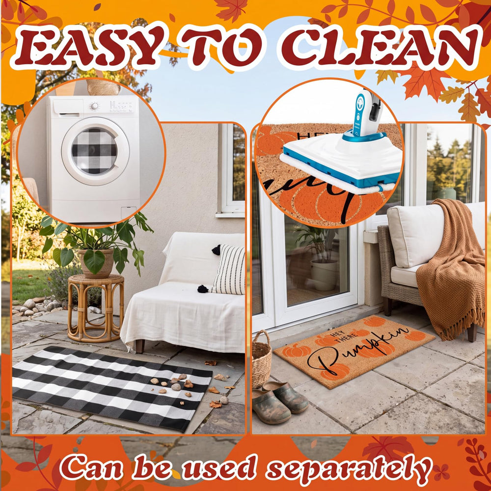 Duraaamo Fall Doormat Set displayed on a porch