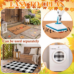 Duraaamo Fall Doormat Set displayed on a porch