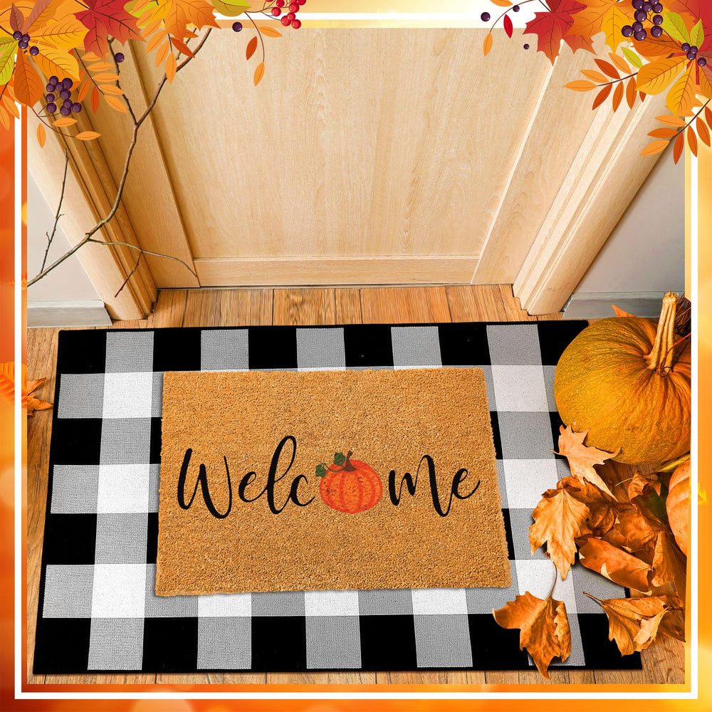 Duraaamo Fall Doormat Set in a cozy entryway