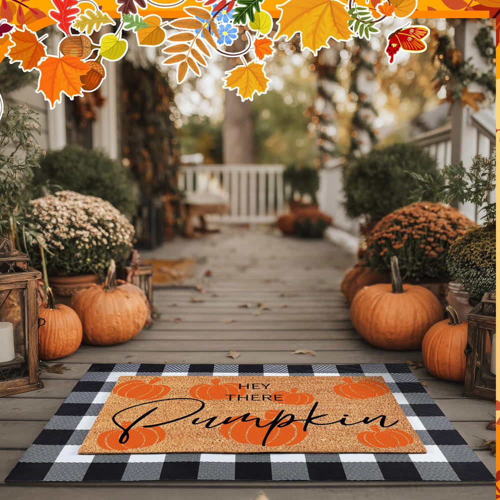 Duraaamo Fall Doormat Set in a garden setting