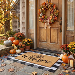 Duraaamo Fall Doormat with ghost patterns, 16x28 inches