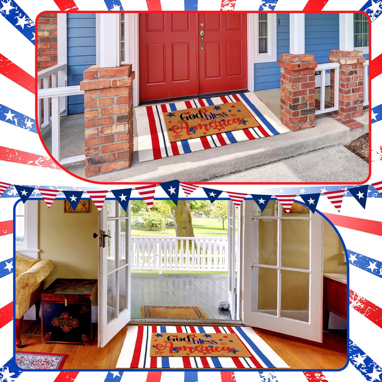 Duraaamo outdoor rug in front of a door