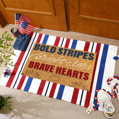 Duraaamo patriotic coir doormat showing 4th of July graphics