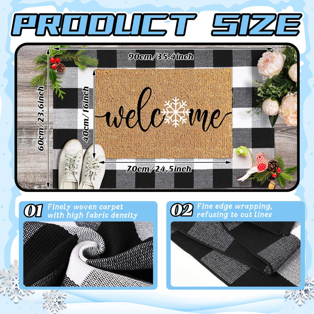 Duraaamo plaid outdoor rug on a porch