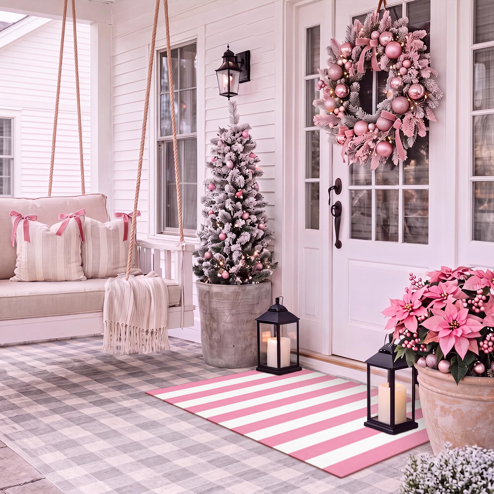 Duraaamo rug layered with seasonal doormat