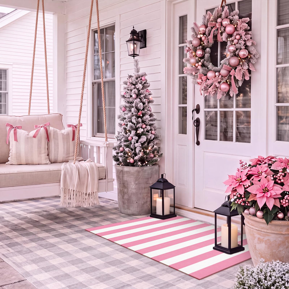 Duraaamo rug layered with seasonal doormat