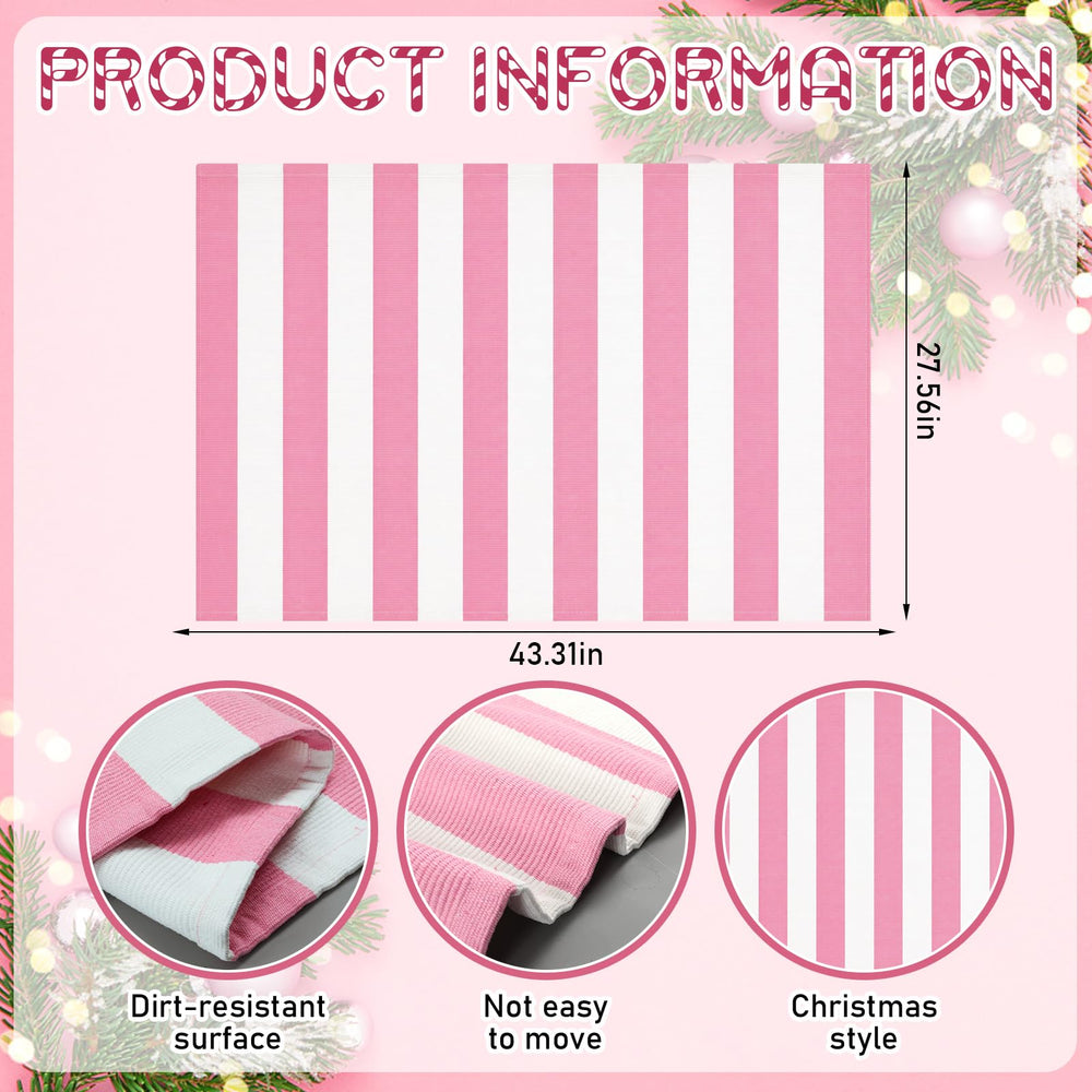Duraaamo rug showing bright pink and white stripes