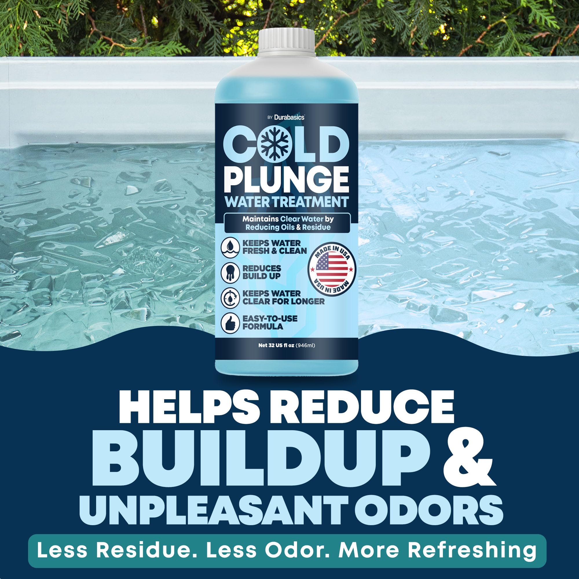 Durabasics Cold Plunge Water 32 oz back view