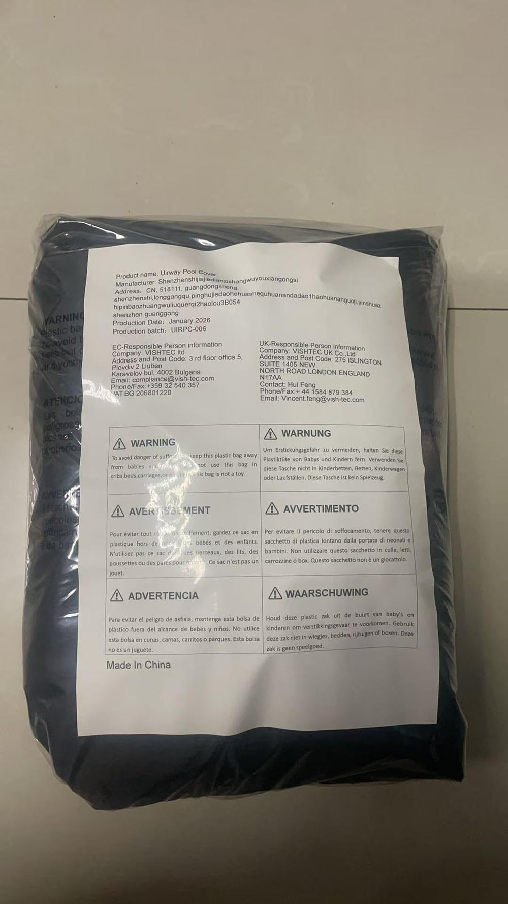Durable 420D polyester fabric of UIRWAY pool cover